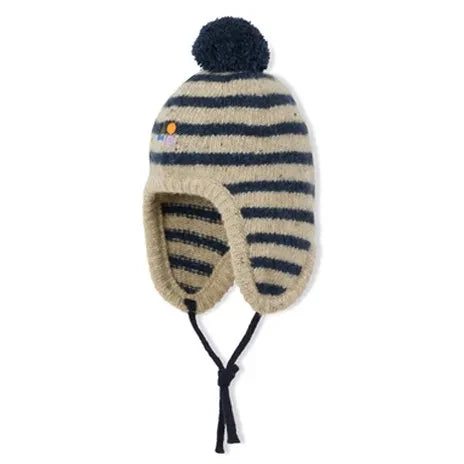 Arsène et Les Pipelettes - Striped Wool Hat | Navy