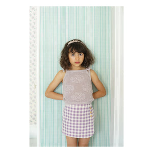Soor Ploom - Olive Colored Checkered Short Skirt | Lilac