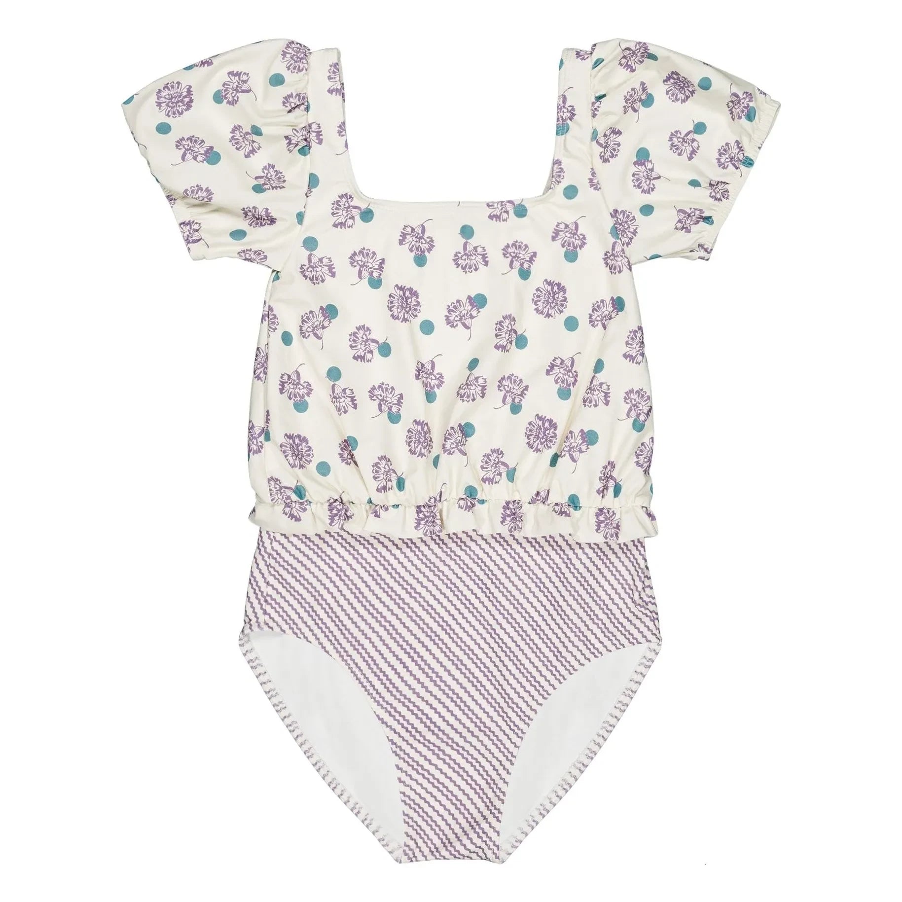 Soor Ploom - Rosalia Floral Recycled Fiber Swimsuit | White