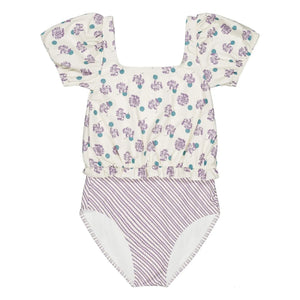 Soor Ploom - Rosalia Floral Recycled Fiber Swimsuit | White