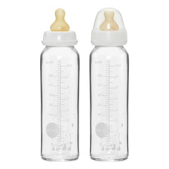 Hevea - Glass Baby Bottle 240 ml - 2-piece Set