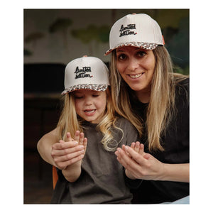 Hello Hossy - Organic Cotton Leopard Print Curved Visor Hat | Cream