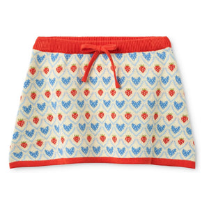 Flöss - Léa Heart Knit Skirt | Red