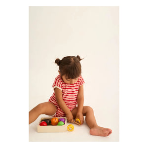 Cozmo - Gianna Striped Towel Fabric Bodysuit | Red