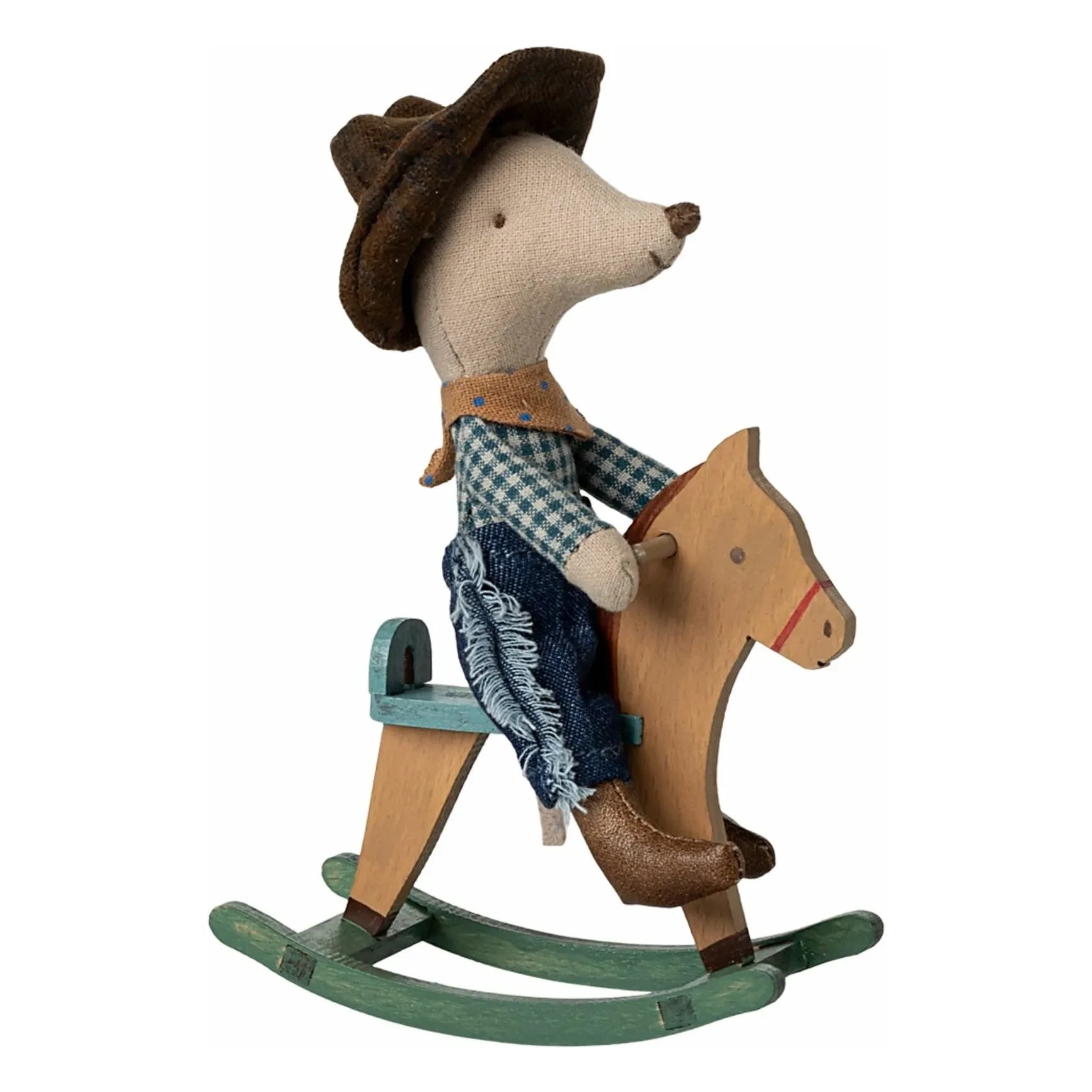 Maileg - Little Brother Mouse Cowboy and Horse