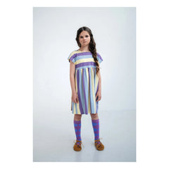 Repose AMS - Striped Organic Cotton Dress | Purple