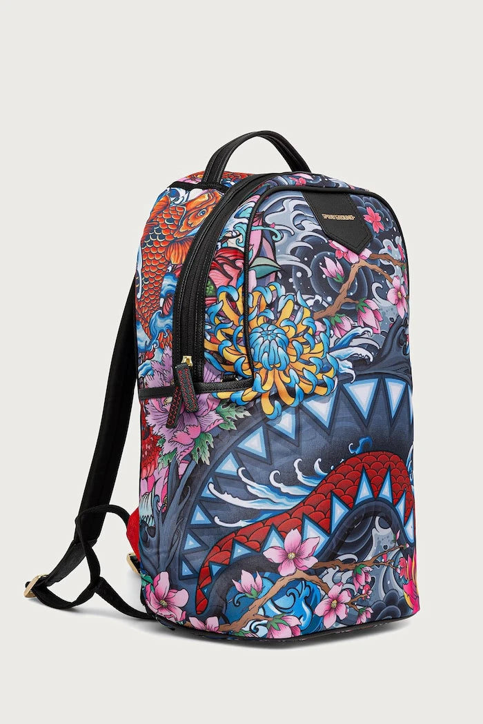 Sprayground - Black Backpack with Japanese Tattoo Design 910B8862NSZ