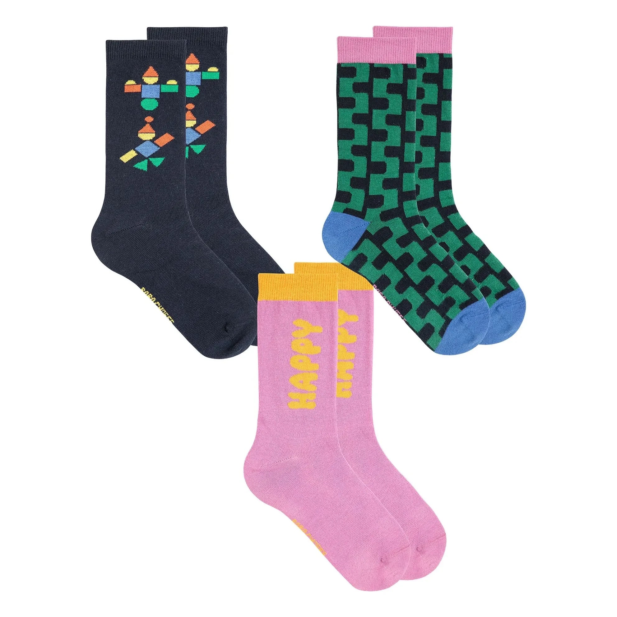 Bobo Choses - 3-Pack Happy Organic Cotton Socks Set | Pink