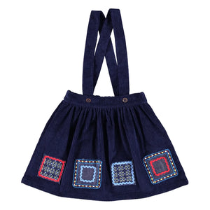 Bebe Organic - Dulcie Fitilli Kadife Etek | Gece mavisi