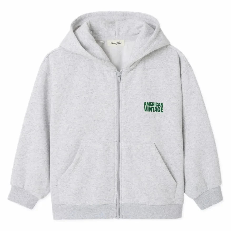 American Vintage - Baptown Fermuarlı Sweatshirt | Gri melanj