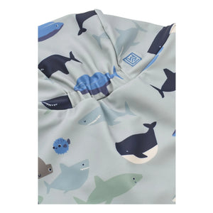 Liewood - Cecilia Sharks UV Protection Hat | Gray Blue