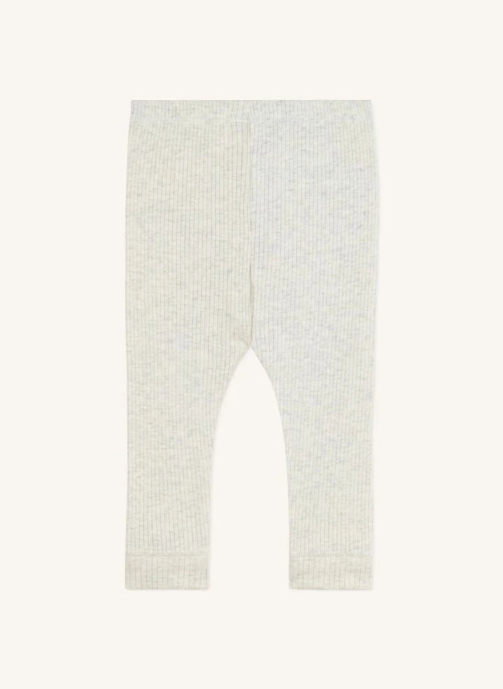 Petit Bateau - Logo Rib Tights | Heather Beige