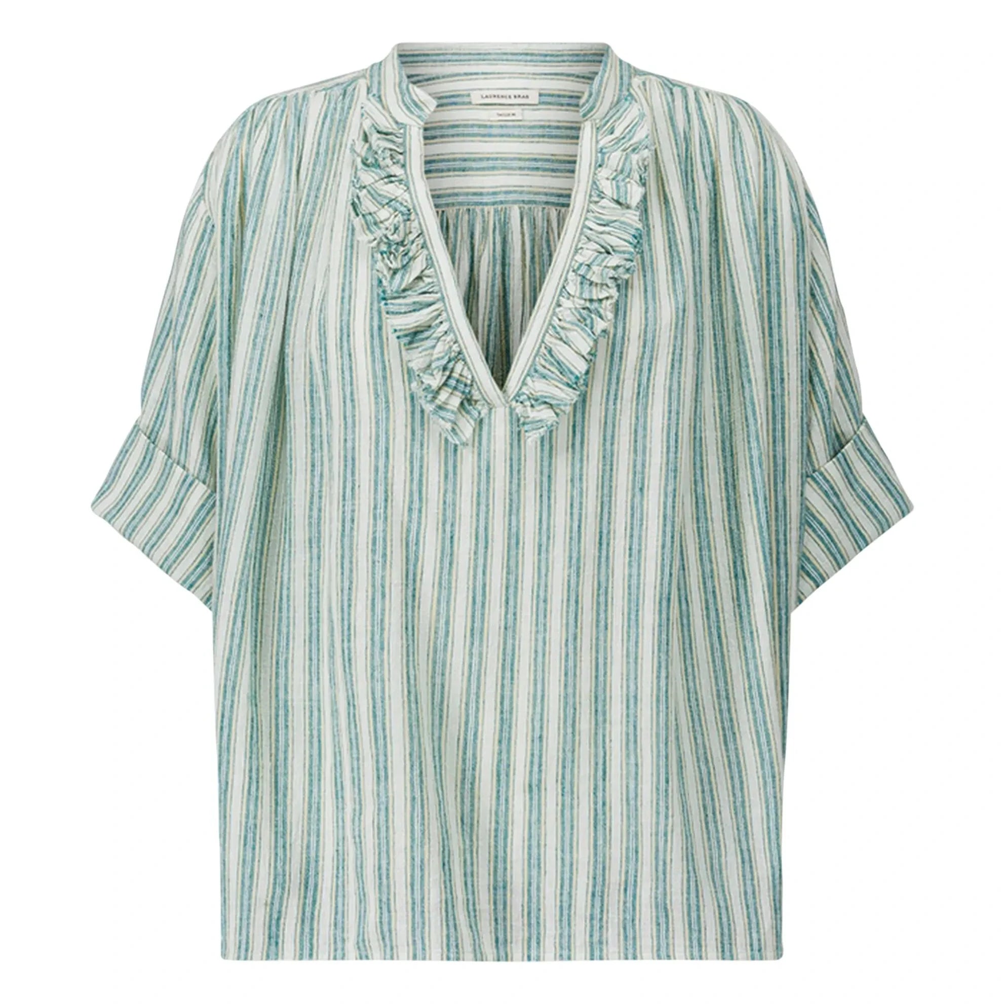 Laurence Bras - Dida Cotton Striped Blouse | Light Green
