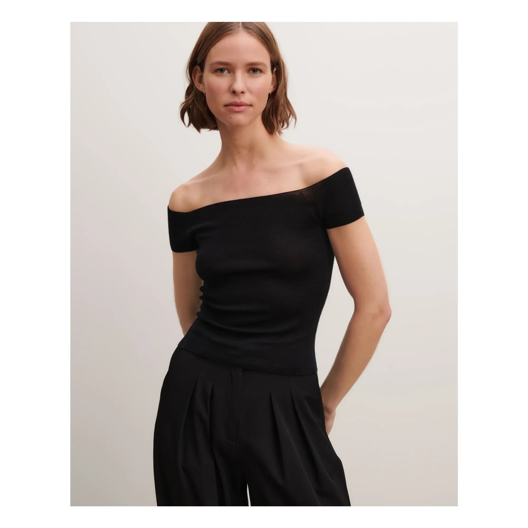 Bompard - Cashmere and Silk Bardot Neck Sweater | Black