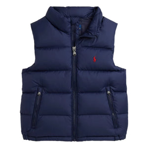 Ralph Lauren - Logo Sleeveless Puffer Vest Made from Recycled Fibers | Navy Blue