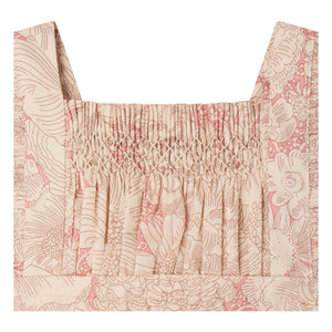 Bonpoint - Lakiss Fleurie Organic Cotton Gathered Romper | Light Pink
