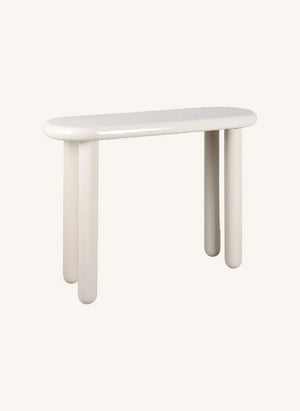 Present Time - Cadiz Metal Console Table | Broken White