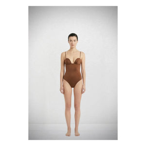 Vanessa Sposi - Vanessa Sposi X Laura Brown: Balloonette One-Piece Swimsuit | Chocolate