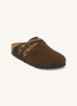 BIRKENSTOCK - Blair Suede Slippers | Dark Brown
