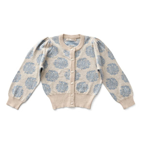 Soor Ploom - Organic Cotton Floral Pink Cardigan | Cream