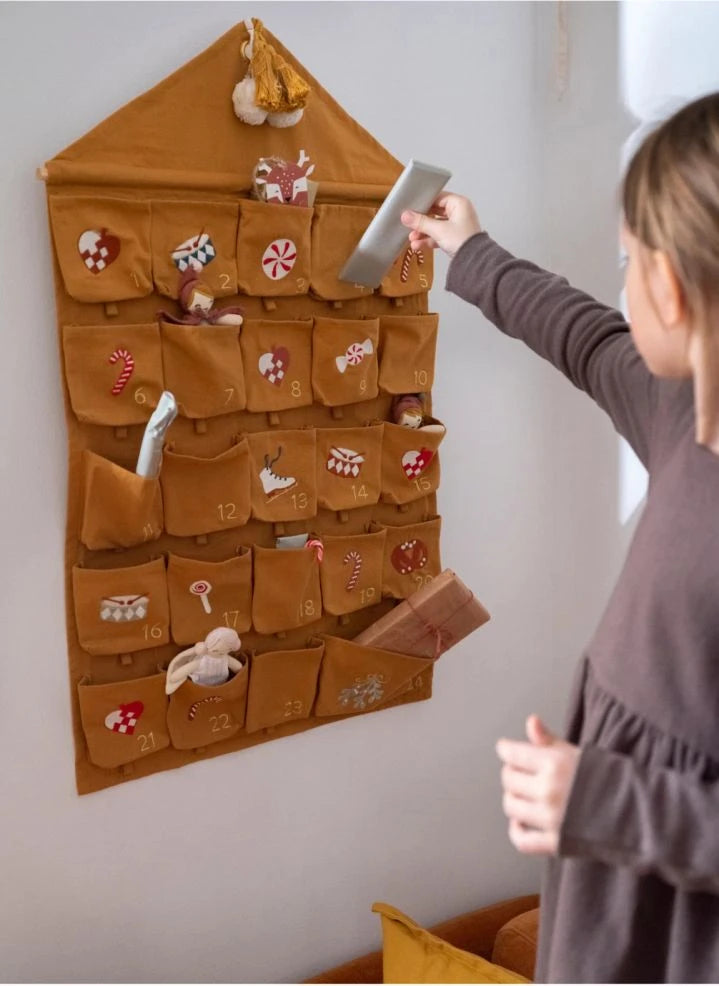 Fabelab - Embroidered Cotton Advent Calendar | Mustard
