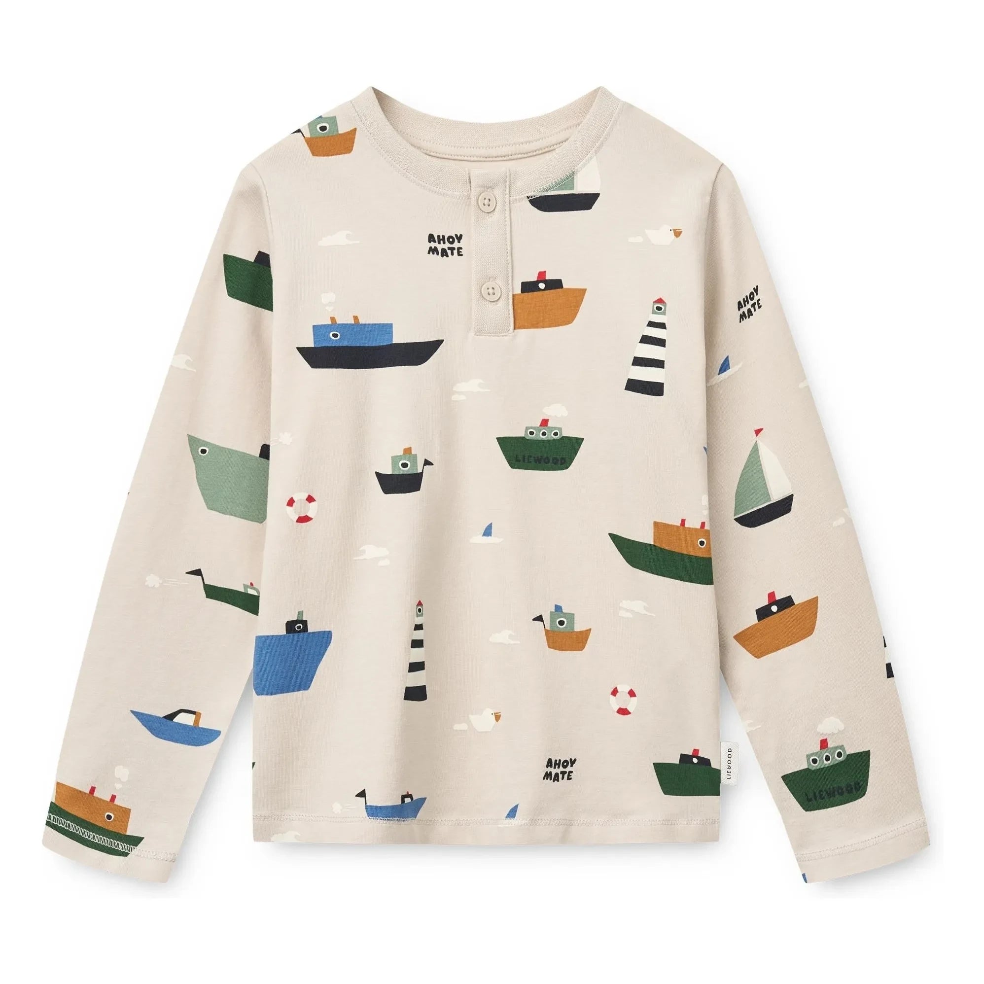 Liewood - Wilhelm Boats organic cotton pajamas | Ecru