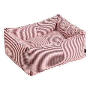 Hay - Striped dog bed | Red
