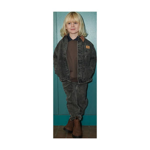 Copenhagen Colors - Organic Cotton Distressed Denim Jacket | Dark Grey