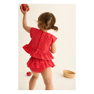 Cozmo - Coral Checkered Bloomer | Red