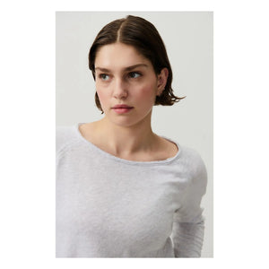 American Vintage - Sonoma Boat Neck Long Sleeve T-Shirt | Light Charcoal Gray