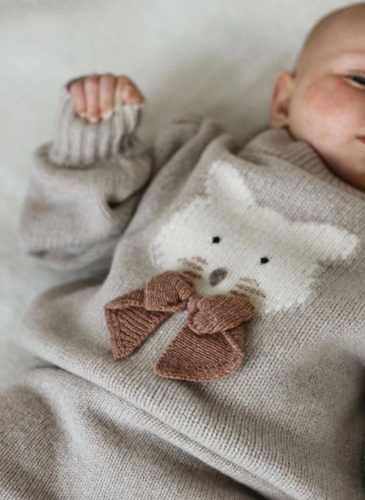 Donsje - Denna Cat Merino Wool Sweater | Light Pink