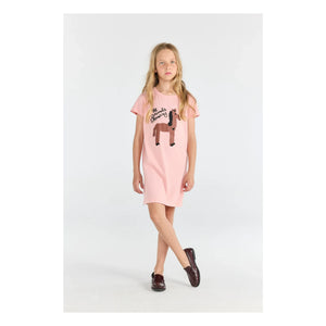 The Animals Observatory - Gorilla Horse Organic Cotton Dress | Light Pink
