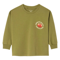 American Vintage - Fizvallay Tomato Lovers Long Sleeve T-Shirt | Light Khaki