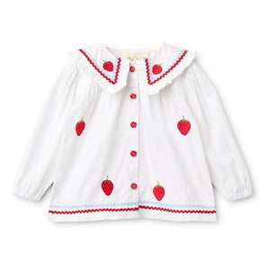 Flöss - Manon Strawberry Blouse | White