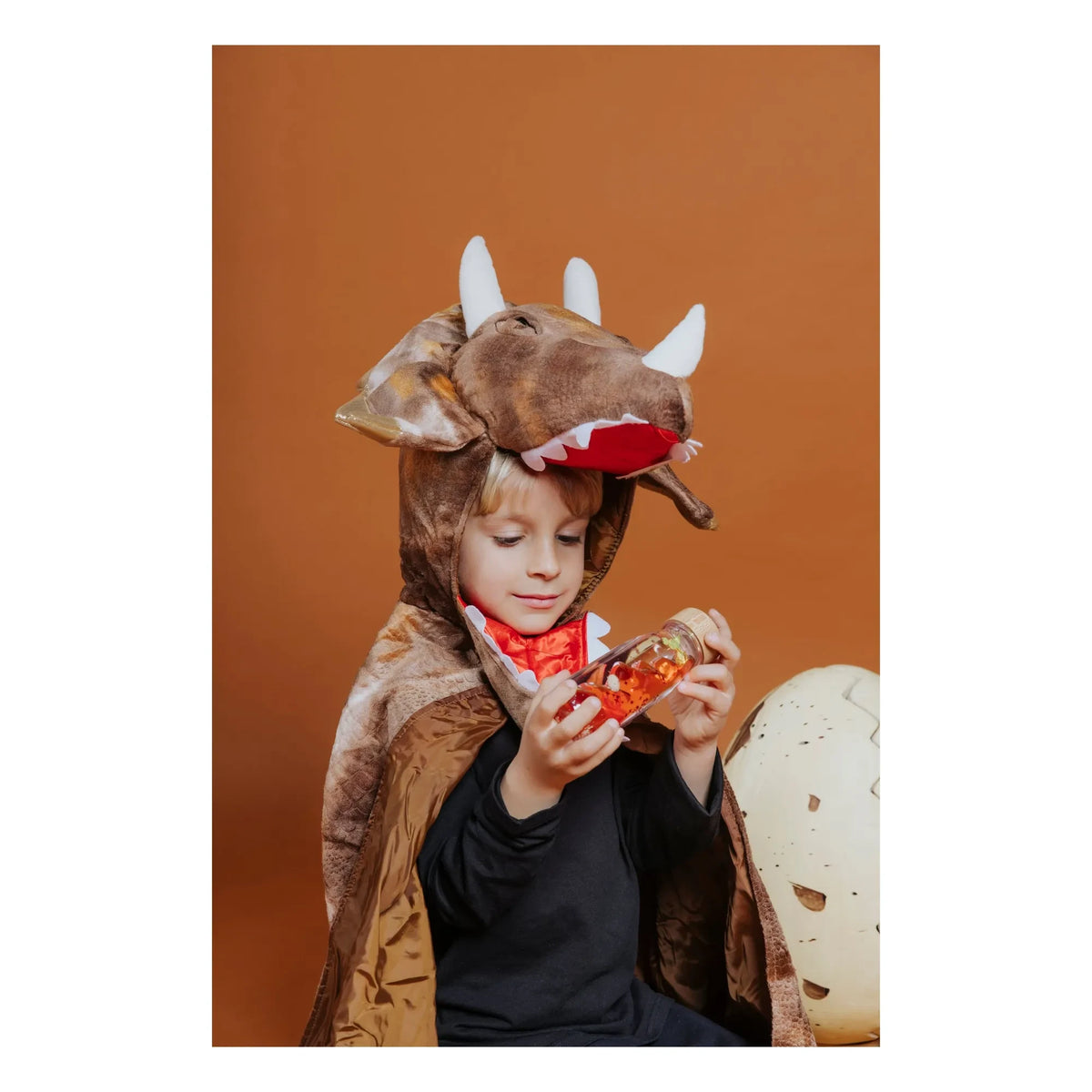 Petit Boum - T-Rex sensory baby bottle | Orange