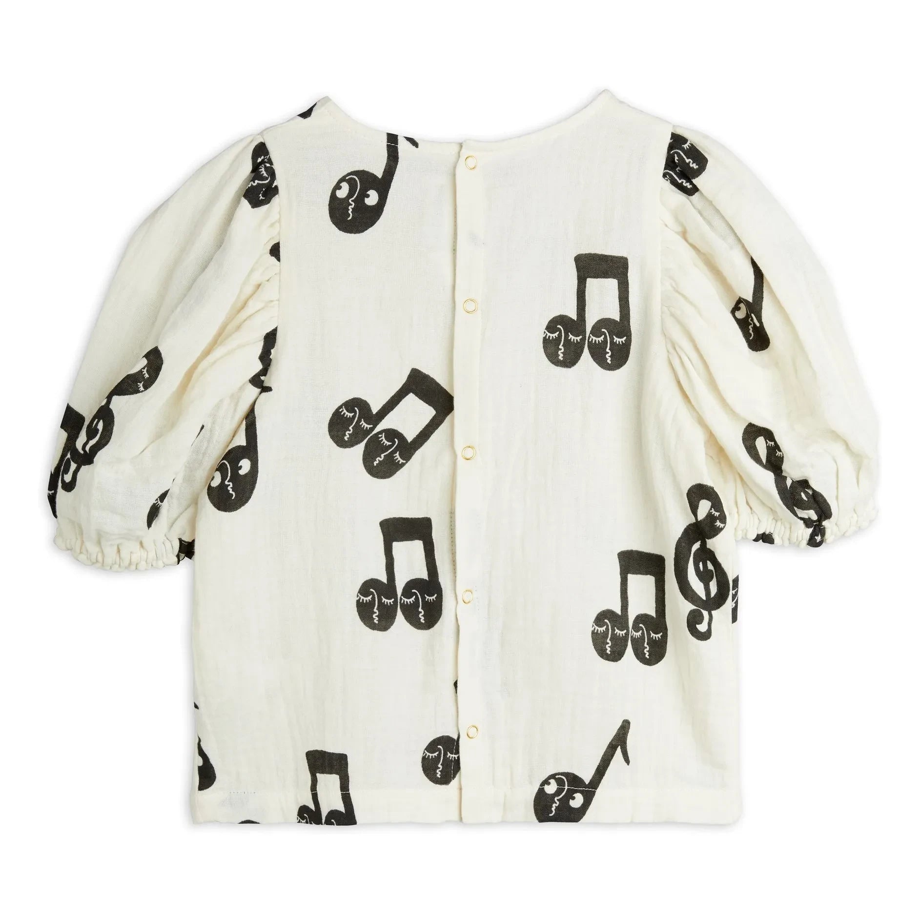 Mini Rodini - Notes Organic Cotton Muslin Blouse | White