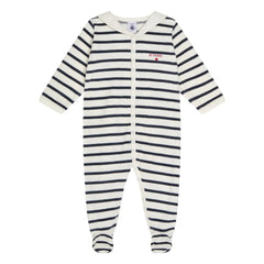 Petit Bateau - Organic Cotton Striped Pajama Set | White