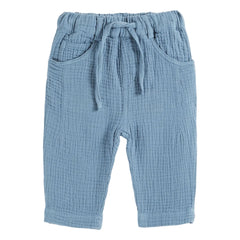 Emile et Ida - Cotton Gauze Pants | Gray Blue