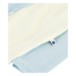 Petit Bateau - Color Block Striped Milleraies Organic Cotton Pajamas | Green