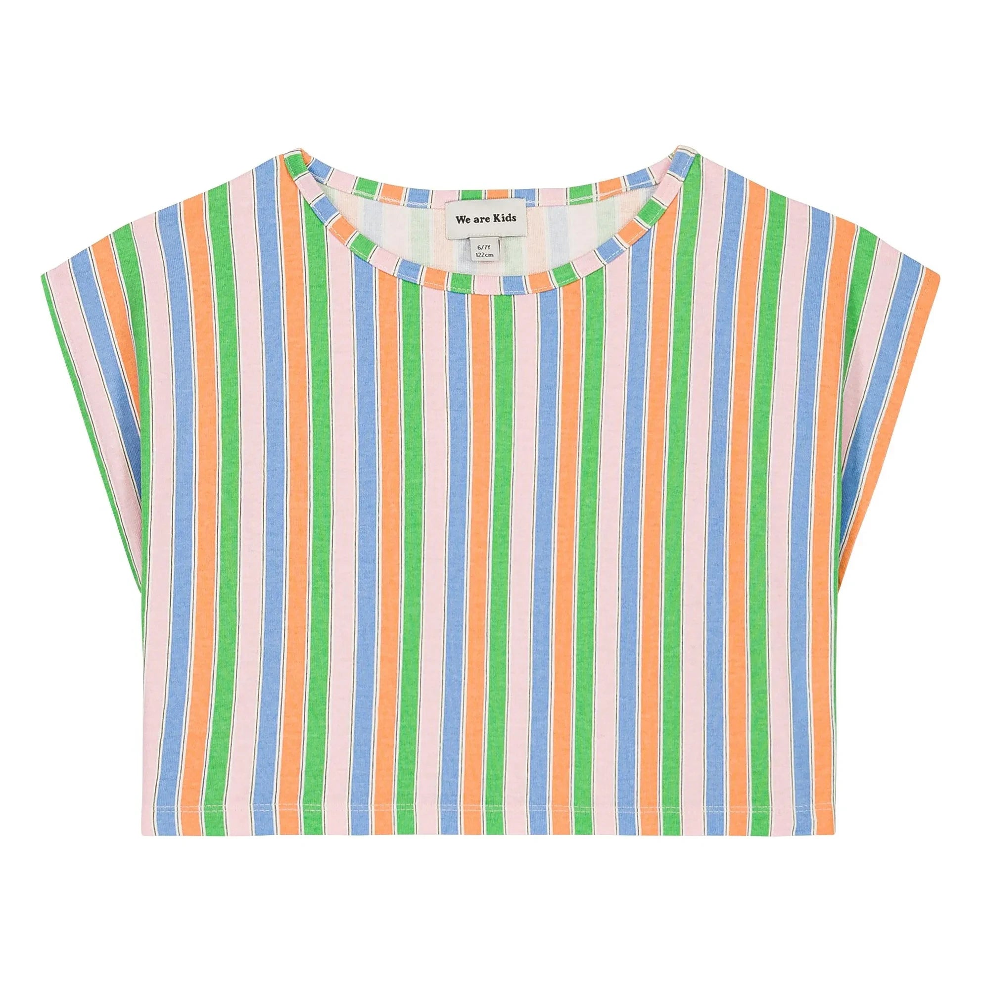 We Are Kids - Jodie Striped Organic Cotton T-Shirt | Light Pink