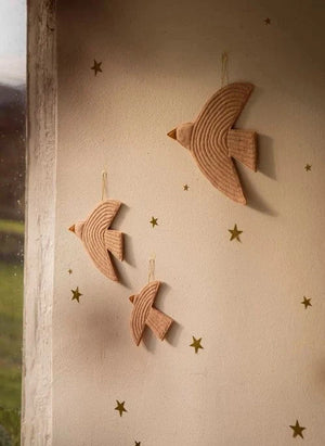 Muskhane - Birdy Felt Wall Decorations - Set of 3 | Dusty Pink