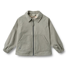 Wheat - Bofo Striped Organic Cotton Jacket | Gray