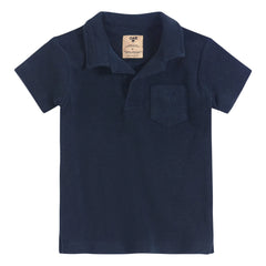 OAS - Terry Cloth Polo Shirt | Navy Blue