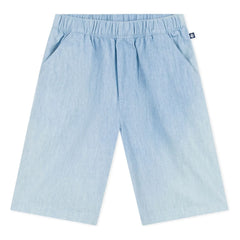 Petit Bateau - Light Blue Denim Chambray Organic Cotton Shorts