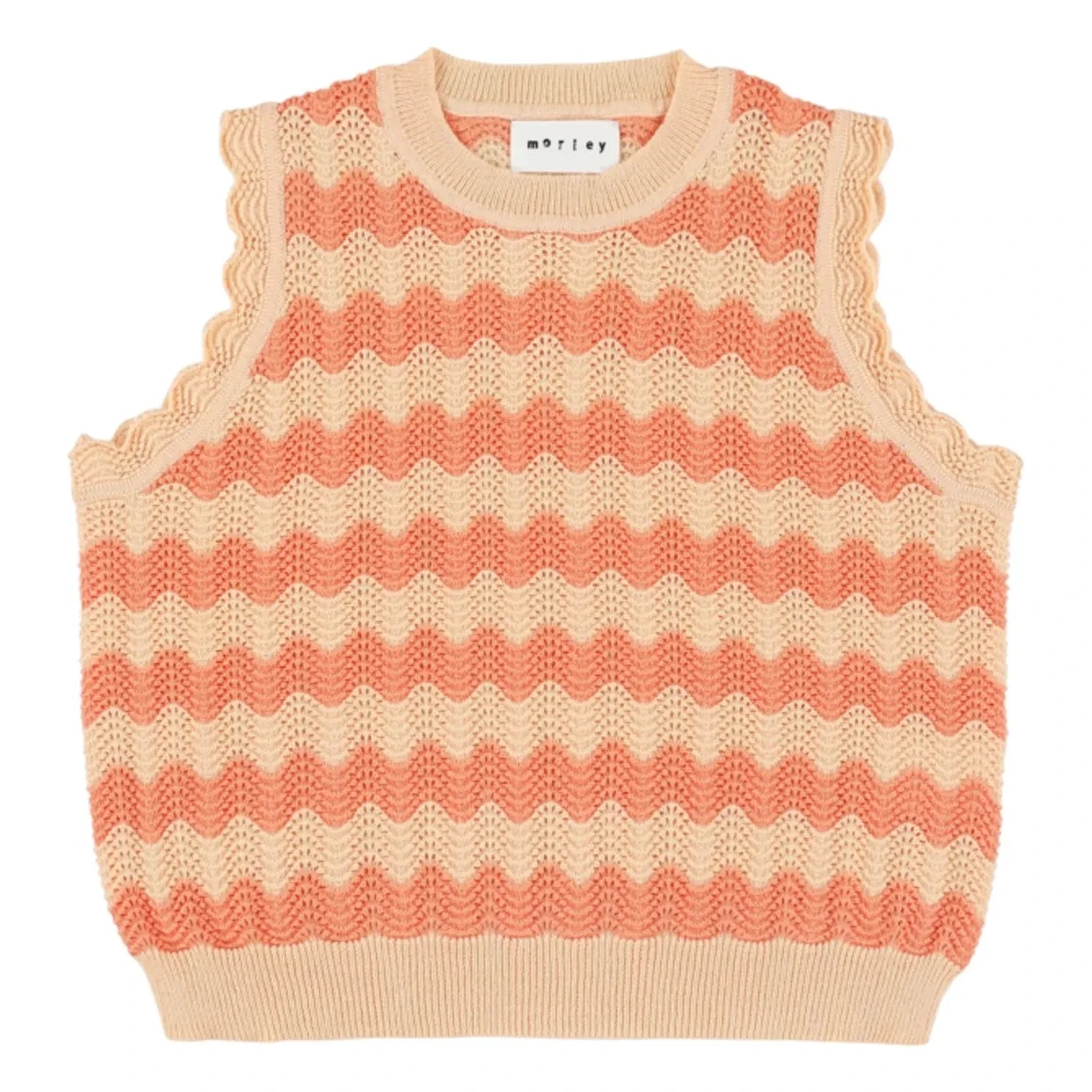 Morley - Xelmo Wave Crochet Top | Orange