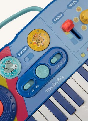 Moulin Roty - Synthesizer Piano - Puce & Pilou | Blue