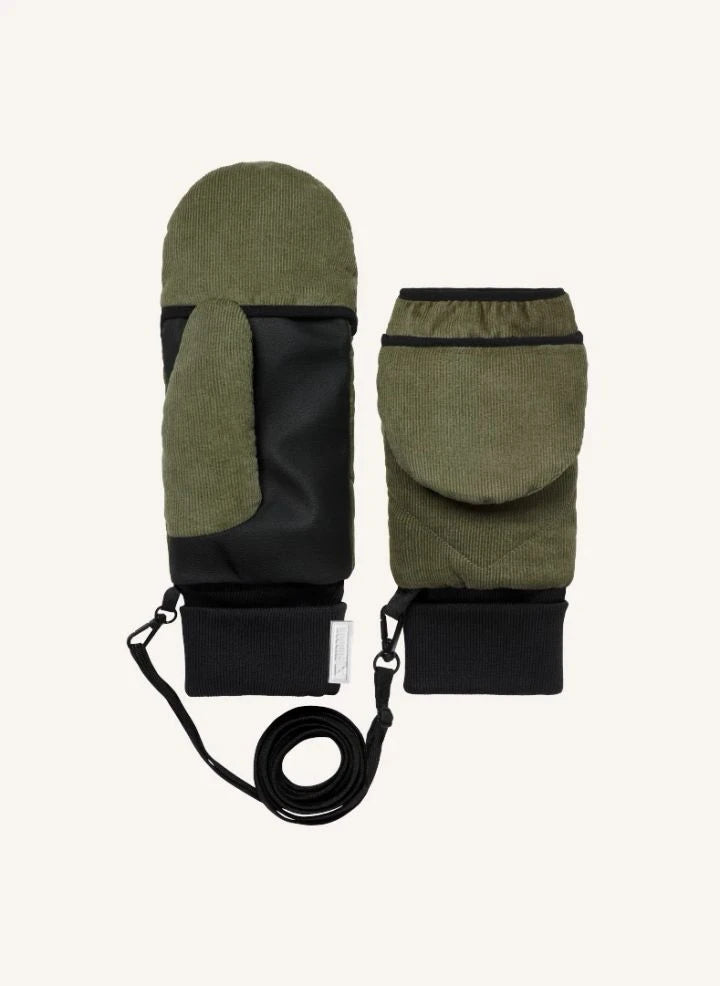 Fudoon - Convertible Gloves, Haki Velvet | Haki