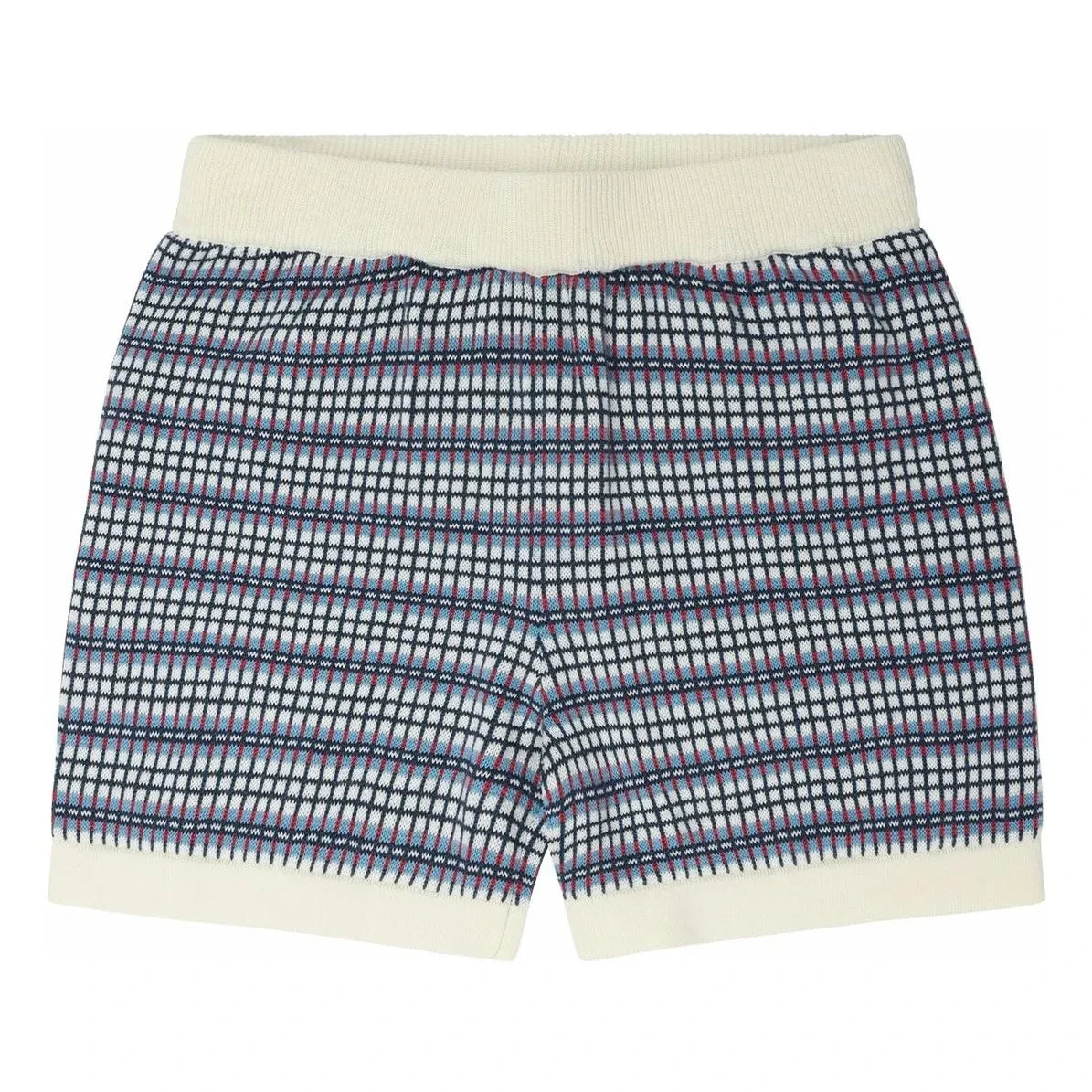 FUB - Organic Cotton Fine Knit Check Shorts | Ecru