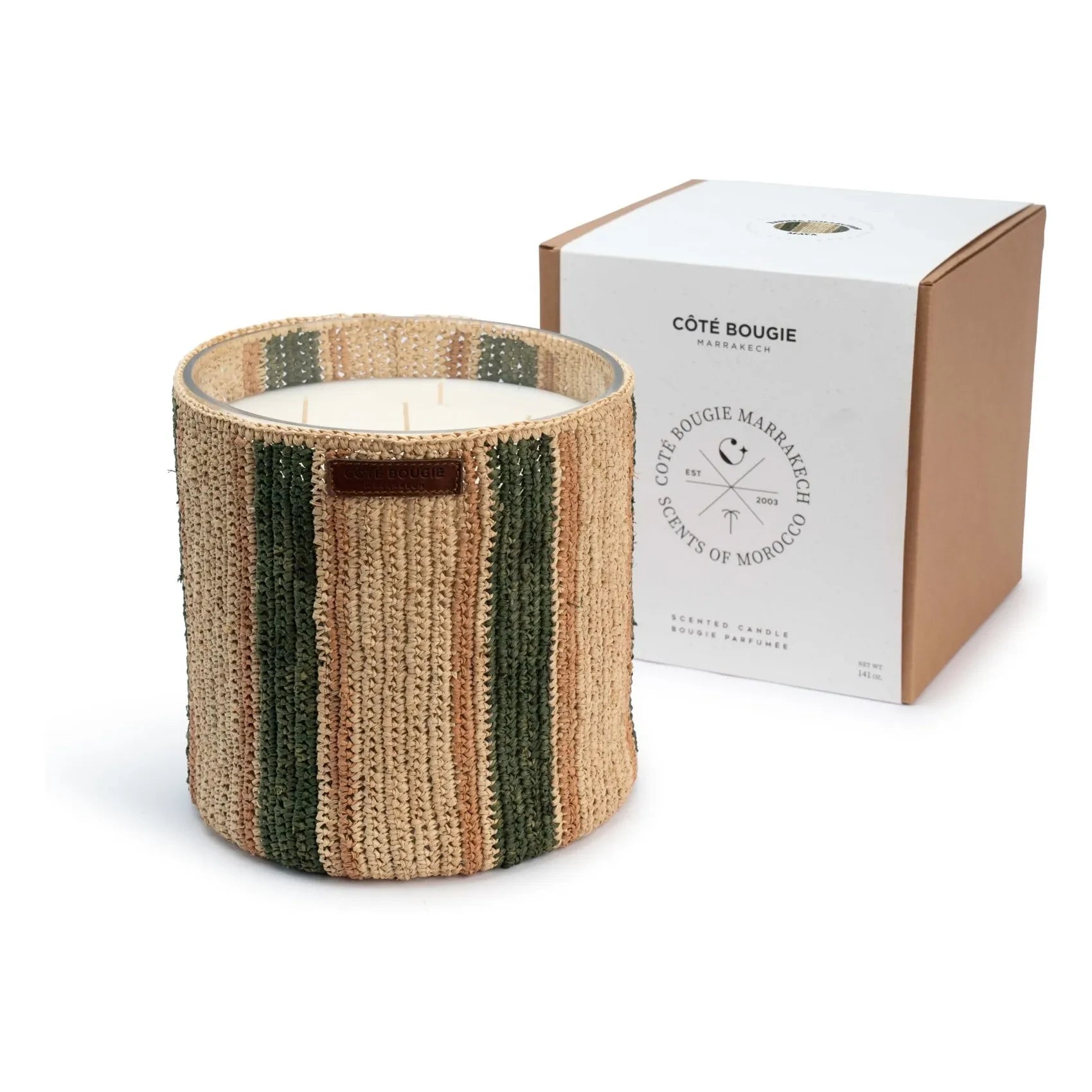 Côté Bougie - Raphia Maya Candle - Mint & Tea