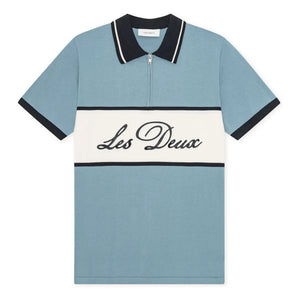 Les Deux - Zip-up Polo | Light blue